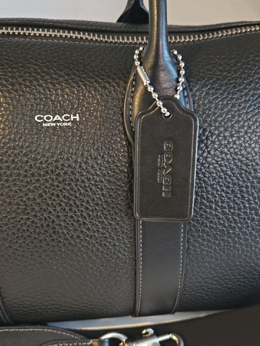 Coach Compass Bag 35 Black Pebbled Leather with Detachable Strap - Picture 3 of 15
